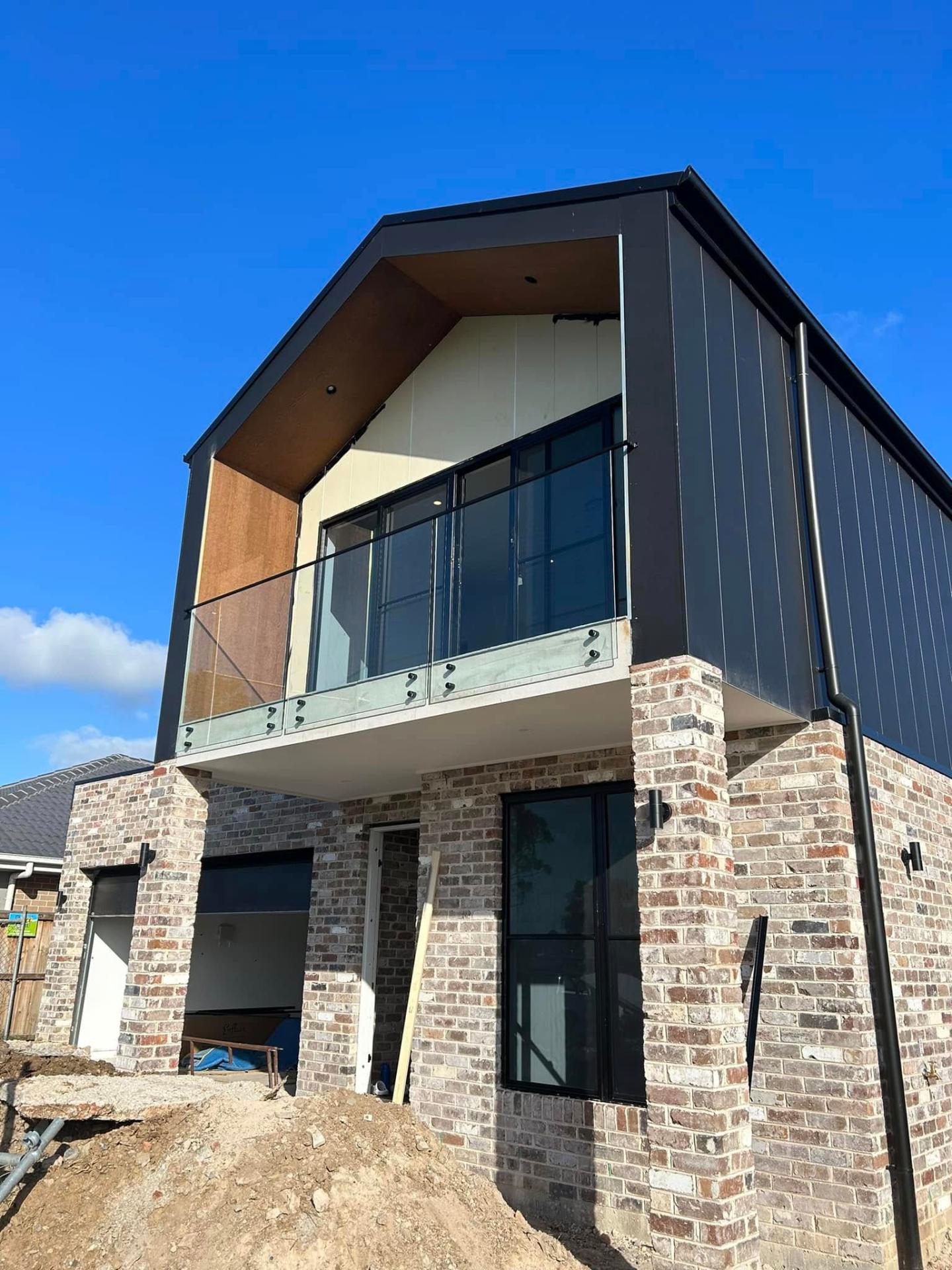 Glass balustrade on a modern two-storey home